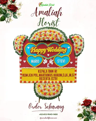 Karangan Papan Bunga Pernikahan di Cikundul